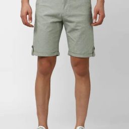 Peter England Casuals Olive Cotton Regular Fit Shorts-image-71