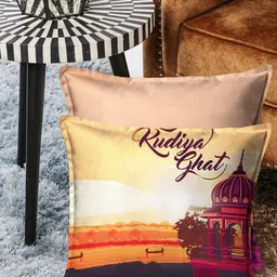 HOUZZCODE Set of 2 Ethnic Motifs Square Cushion Covers-43