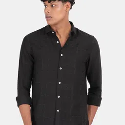 Blu MNKY Men Solid Self Design Regular Shirt-picture-9
