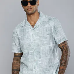 Flying Machine Textured Pure Cotton Casual Shirt-image-87