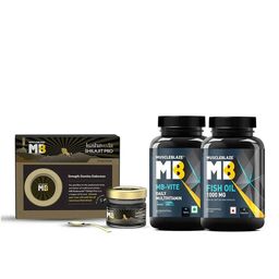 MuscleBlaze Omega 3 Fish Oil & MB-VITE Daily Multivitamin 60 Tabs & Koshaveda Shilajit Pro 20g Combo-5