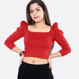 LONDON BELLY Women Red Solid Crop Top-image-35