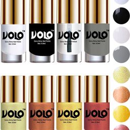 VOLO Set Of 8 High-Shine Long Lasting Nail Polish - 9.9 ml Each- Combo No-84-16