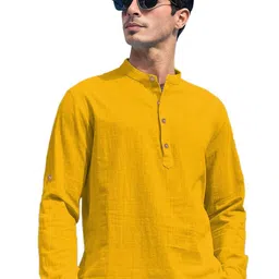EdinWolf Men India Slim Fit Mandarin Collar Solid Cotton Casual Shirt-image-83