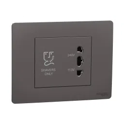 Schneider Shaver Socket Horizontal Miluz ZeTa Warm Grey 3 Module, MZSHVRSO3M_WG-picture-22