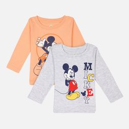 Bodycare First Boys Pack Of 2 Grey Melange & Orange Printed Round Neck T-shirts-picture-15