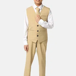 TAHVO Boys Checked Single-Breasted Slim-Fit 3-Piece Suit-picture-25