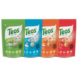 Teos Nutri Pops Roasted Makhana Cream & Onion Salt & Pepper Tangy Pickle & Tomato Twist (4 x 70 g)-6