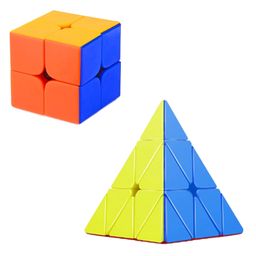 SVE Cube Combo Set of 2X2 & Pyraminx High Speed Stickerless Magic Cube Puzzle  Multicolor-5