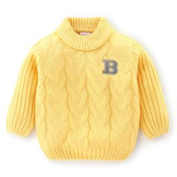 Babyhug Acrylic Knit Full Sleeves Embroidered  Sweater - Yellow-picture-21