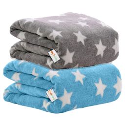 OYO BABY Fleece Baby Blanket All Season Great Gift Bath Towel Multipurpose Comforter Pack of 2 - Sky Blue & Grey-image-80