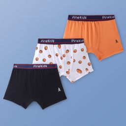 Pine Kids Cotton Spandex Knit Trunks With Football Print Pack of 3 (Colour May Vary)-image-35