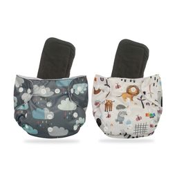 Chinmay Kids One Size Adjustable Baby Cloth Button Diaper - Washable/Reusable Nappies for Infants & Toddlers With Black Insert (8 X 8 inch) Pack of 2-image-92