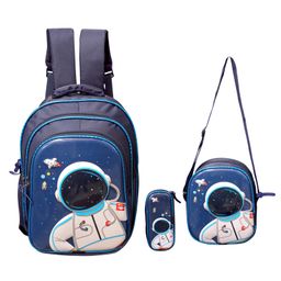 Happile Kids hardshell  Space Theme three Piece combo BackPack Blue &Multicolor-17 inch-image-51