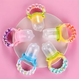 Cozy Vibes Nipple Feeder Childrens Bell Complementary Food Feeding Safety Fruit and Vegetable Baby Chews Bite Bag for Baby Care - Pack of 1 - Color May Vary-15