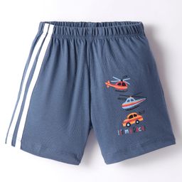 Tango Single Jersey Knit Knee Length Shorts with Vehicle Print - Royal Blue-picture-22