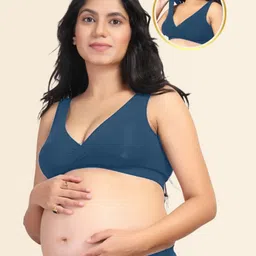 Zelena Modal Non-Wired Maternity Padded Nursing Bra - Teal-picture-28