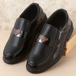 Pine Kids Solid Coloured Formal & Party Wear Shoes - Black-image-54