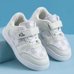 Babyoye Velcro Closure Casual Shoes with Print - White-image-118