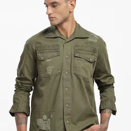 THREE DAYS Spread Collar Lightweight Cotton Sporty Jacket-image-37