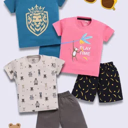 Toonyport Boys Pack Of 3 Printed Pure Cotton T-Shirts With Shorts-picture-23