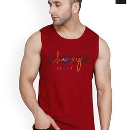 SLOWLORIS Pack Of 2 Printed Combed Cotton Gym Vests VSL26 CMB(CHS MAROON)(NVR BLACK)-image-56