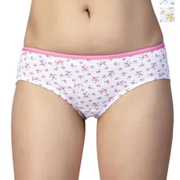 CHIC Women Pack Of 3 Floral Printed Cotton Basic Briefs-image-43