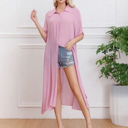 JC Collection Button-Front Longline Shrug image 3