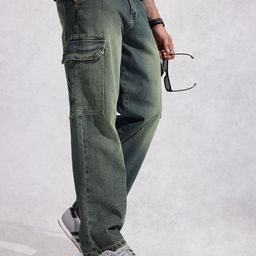 WROGN Men Loose Carrot Fit Heavy Fade Pure Cotton Jeans-image-22