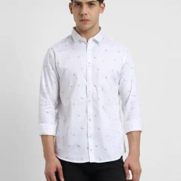 Forever 21 White Cotton Regular Fit Printed Shirt-image-79
