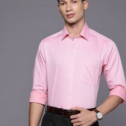 Raymond Slim Fit Self Design Textured Pure Cotton Formal Shirt-image-78
