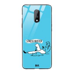 DailyObjects Blue & White Stress Buster OnePlus 7 Glass Cover-40