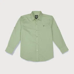 Palm Tree Boys Green Printed Casual Shirt-image-90