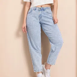 Mast & Harbour Women Acid Wash Slouchy Stretchable Jeans-picture-36