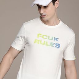 FCUK Typography Printed Pure Cotton T-shirt-image-38