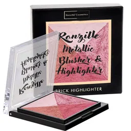 Ronzille Square Shimmer Brick Metallic Highlighter - Pink Beige-49