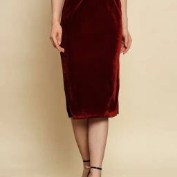 Trend Arrest Maroon Midi Skirt-image-20