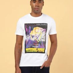 Wrangler White Cotton Regular Fit Printed T-Shirt-picture-37