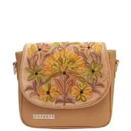 Caprese Tresna Beige Embroidered Large Sling Handbag-picture-32