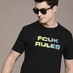 FCUK Typography Printed Pure Cotton T-shirt-picture-18