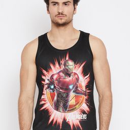 Marvel by Wear Your Mind Men Black Iron Man Printed Round Neck T-shirt-image-71