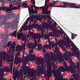 Krunal Raiyani Women Floral Printed Fit & Flare Maxi Ethnic Dresses-image-45