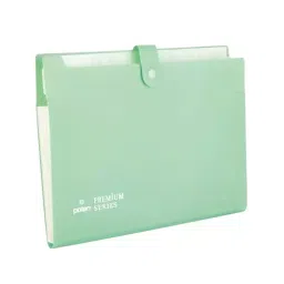 POLEN Fullscape Expanding File Folder 12 Pocket With Adjustable Buckle Pestal Green-12