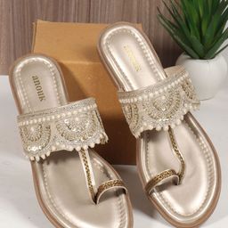 Anouk Women Open Toe Flats with Laser Cuts-20