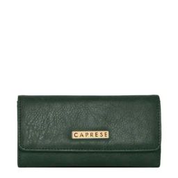 Caprese Olive Solid Tri-Fold Wallet for Women-image-0