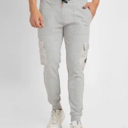 Spykar Light Grey Slim Fit Joggers-image-89
