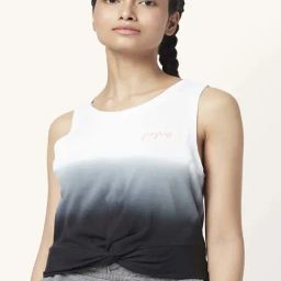 Ajile by Pantaloons White & Grey Cotton Printed Sports Top-0