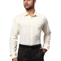 Park Avenue Medium Yellow Slim Fit Checks Shirt-image-10