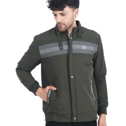 Dollar Olive Regular Fit High Neck Jacket-picture-21
