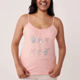La Vie En Rose Pink Cotton Printed Camisole-image-75